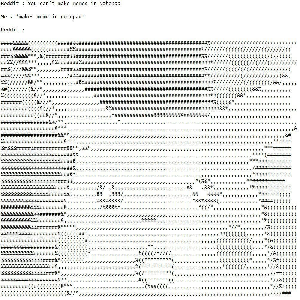 an image of the shocked pikachu meme all in ASCII