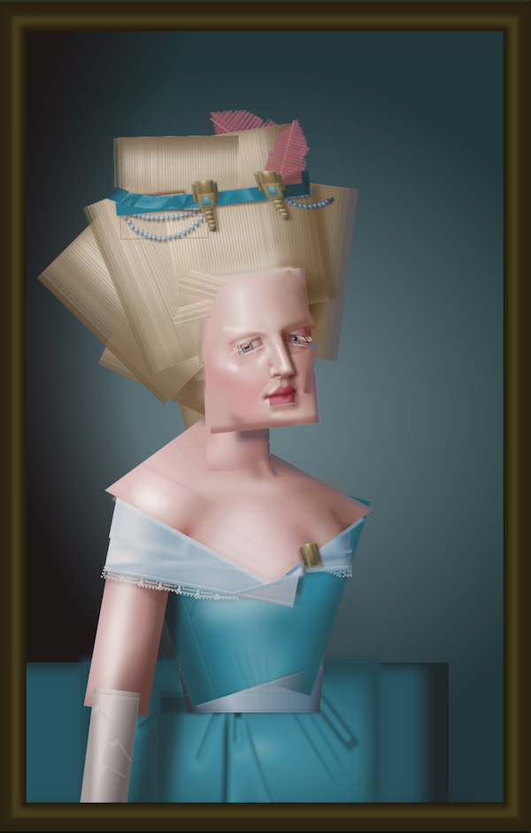 a portrait of a woman in a gown made using CSS